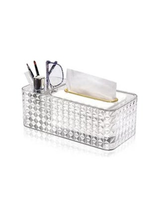 Acrylic tissue box organizer and holder with cover, multi-use organizer for remote control and toiletries, and facial tissue holder in a rectangular shape for home, restaurant, office and car (transpa - pzsku/Z94E695C9F67A10B39961Z/45/_/1710603416/83557fe7-0f41-4e64-995b-4ccfb537f996