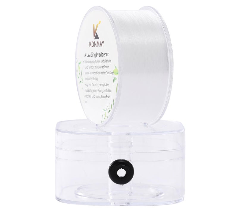 KONMAY Clear Fishing Wire, 408 Yards 0.2mm/7.5 Lbs Monofilament Nylon Fishing Line, Invisible Craft String Thread for Hanging Ornaments, Decorations, Crafting, Balloon Arch, Beading and Jewelry Making - Image 1