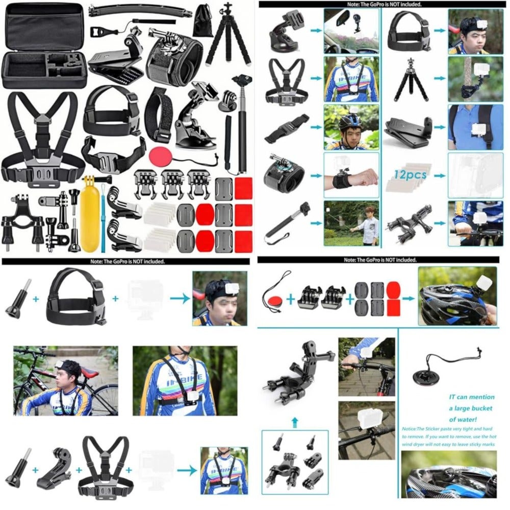 Generic Generic 50-in-1 Action Camera Accessories Kit For Gopro Z94E699B879B3B1255CD2Z