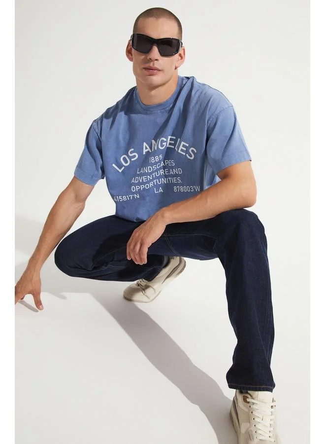 JUNE June Men Oversize Tshirt Indigo