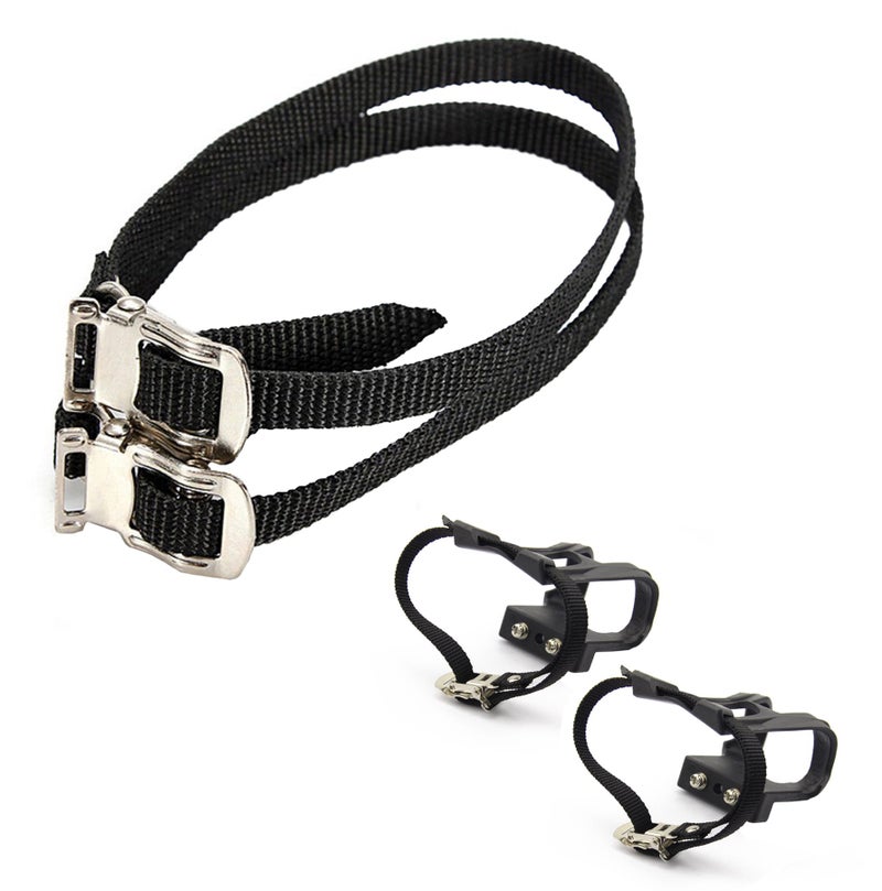 Leadrise1 Pair Nylon Cycling MTB Road Mountain Bike Bicycle Pedal Toe Clip Strap Belts - Image 2