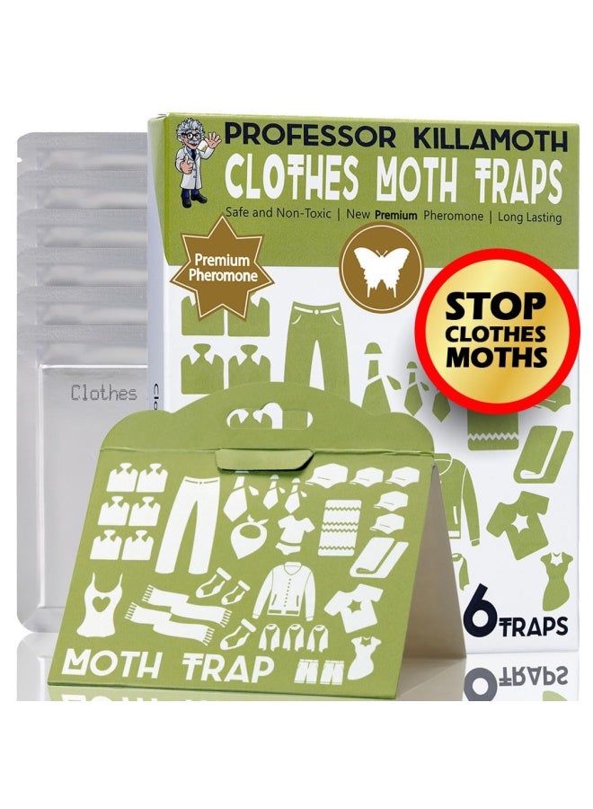 Generic Professor KillamothClothes Moth Traps 6 Pack Child and Pet Safe No insecticides Premium Attractant Protect Clothes Sweaters Wool Carpet Safe Moth Killer  - Image 1