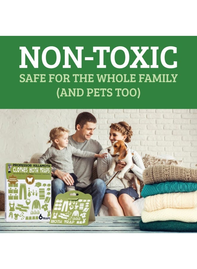 Generic Professor KillamothClothes Moth Traps 6 Pack Child and Pet Safe No insecticides Premium Attractant Protect Clothes Sweaters Wool Carpet Safe Moth Killer  - Image 4