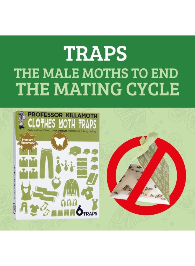 Generic Professor KillamothClothes Moth Traps 6 Pack Child and Pet Safe No insecticides Premium Attractant Protect Clothes Sweaters Wool Carpet Safe Moth Killer  - Image 5