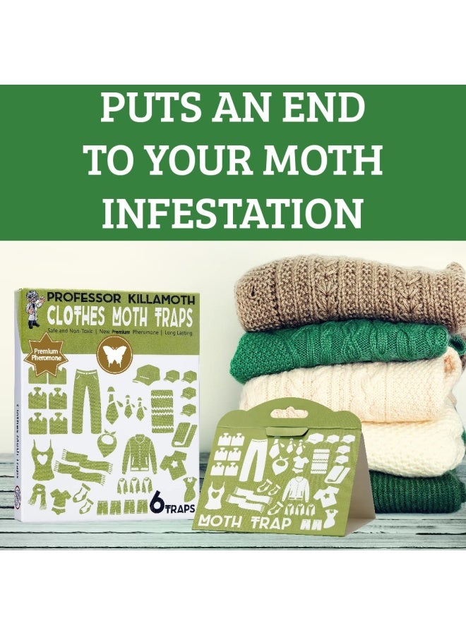Generic Professor KillamothClothes Moth Traps 6 Pack Child and Pet Safe No insecticides Premium Attractant Protect Clothes Sweaters Wool Carpet Safe Moth Killer  - Image 3
