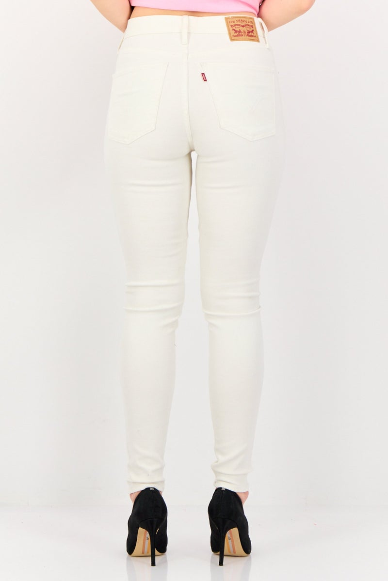 Levi's Women Skinny Fit Solid Stretchable Jeans, Creams - Image 3