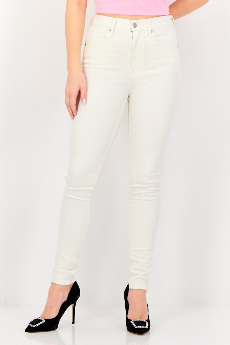 Levi's Women Skinny Fit Solid Stretchable Jeans, Creams - Image 1
