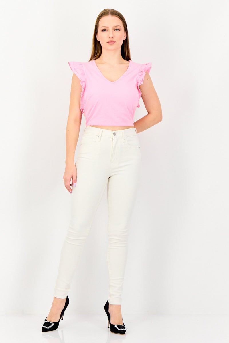 Levi's Women Skinny Fit Solid Stretchable Jeans, Creams - Image 4