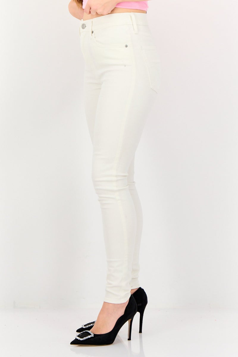 Levi's Women Skinny Fit Solid Stretchable Jeans, Creams - Image 2