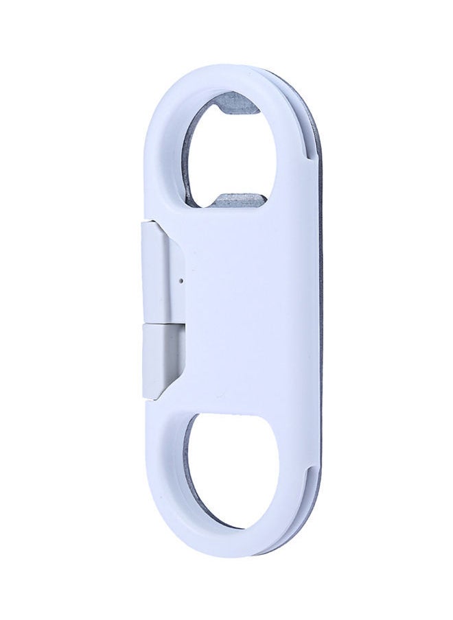 NIBEMINENT Charge And Sync Cable With Bottle Opener Key Ring For Apple iPhone 5S/6/6S 21centimeter White 