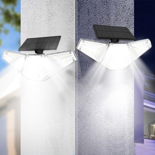 GIGAWATTS GW-211 113 LED Solar Wall Light with PIR Motion Sensor & Panel BIS Approved Dusk to Dawn Wireless 3 Modes Waterproof Remote Control Security Lamp for Home Garden Patio (1 Pc, White) - Image 1