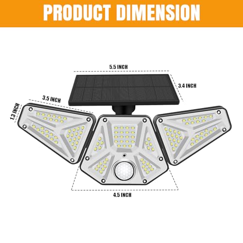 GIGAWATTS GW-211 113 LED Solar Wall Light with PIR Motion Sensor & Panel BIS Approved Dusk to Dawn Wireless 3 Modes Waterproof Remote Control Security Lamp for Home Garden Patio (1 Pc, White) - Image 2