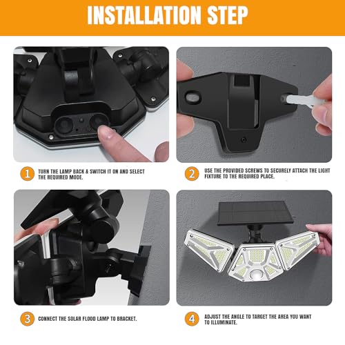 GIGAWATTS GW-211 113 LED Solar Wall Light with PIR Motion Sensor & Panel BIS Approved Dusk to Dawn Wireless 3 Modes Waterproof Remote Control Security Lamp for Home Garden Patio (1 Pc, White) - Image 5