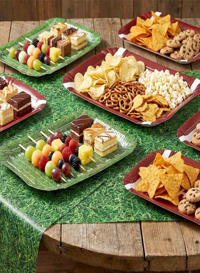 SiliFine 12 Pcs Football Serving Trays 13 x 9 Inch Disposable Football Theme Party Decorations Paper Food Trays for Tailgate Events Sport Theme Birthdays Rugby Game Day Party - Image 4