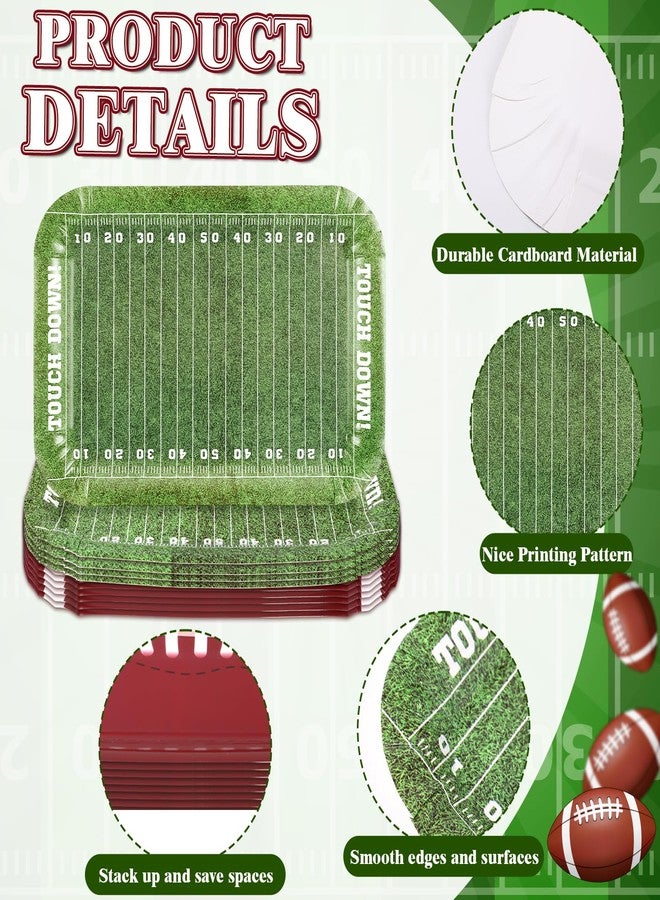 SiliFine 12 Pcs Football Serving Trays 13 x 9 Inch Disposable Football Theme Party Decorations Paper Food Trays for Tailgate Events Sport Theme Birthdays Rugby Game Day Party - Image 3