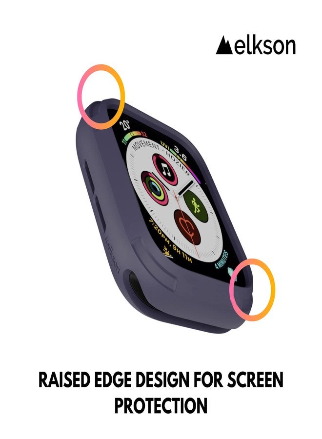 إلكسون جراب حماية متوافق مع سوار ساعة أبل مقاس 45 مم و44 مم من إلكسون، سوار كواترو الرجالي المتين لساعة أبل SE وسلسلة iWatch 7 و6 و5 و4، جرابات رياضية عسكرية واقية مقاومة للصدمات، لون أزرق ملكي - Image 3