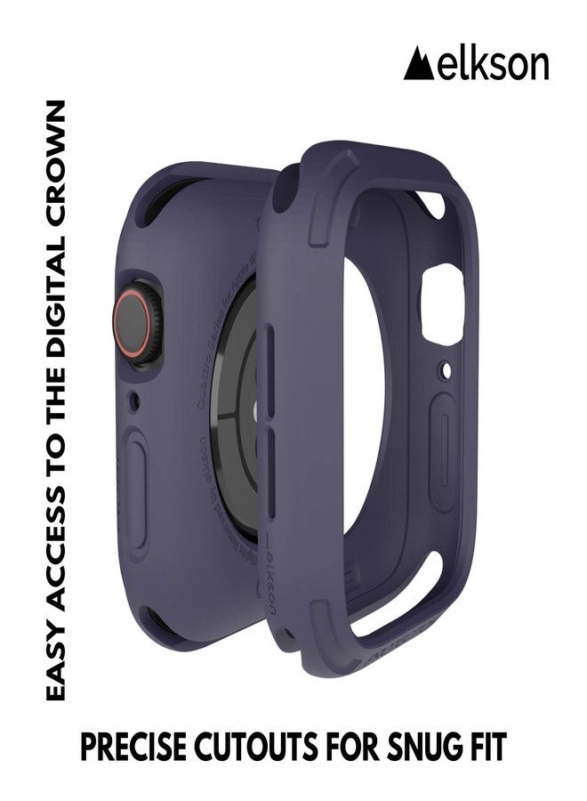 إلكسون جراب حماية متوافق مع سوار ساعة أبل مقاس 45 مم و44 مم من إلكسون، سوار كواترو الرجالي المتين لساعة أبل SE وسلسلة iWatch 7 و6 و5 و4، جرابات رياضية عسكرية واقية مقاومة للصدمات، لون أزرق ملكي - Image 2