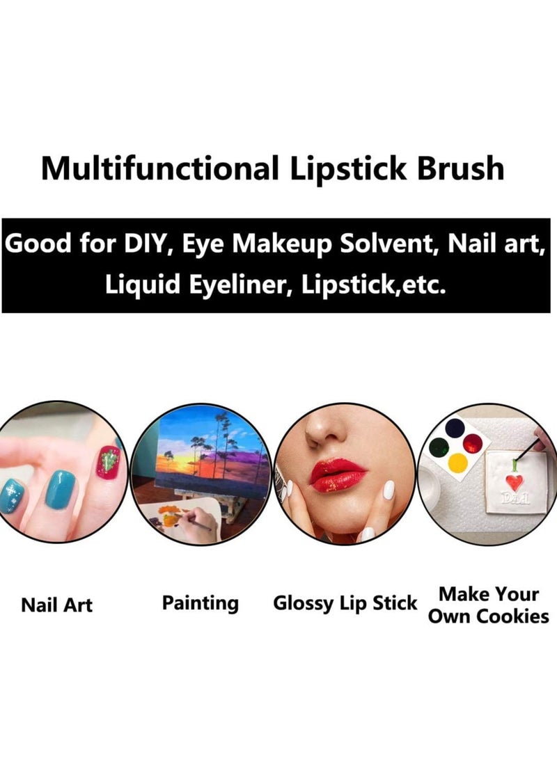 Barakah Lip Brushes, 100 Pieces Disposable Makeup Brush Lipstick Gloss Applicators with Soft Head Cosmetic Wands Mini Paint Brushes (Pink Green Blue Yellow) - Image 2