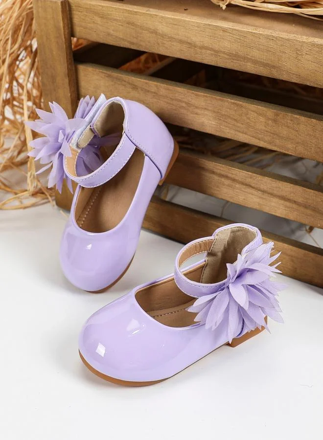 Take Two Girls Solid Bow Decoration Ballerina Shoes