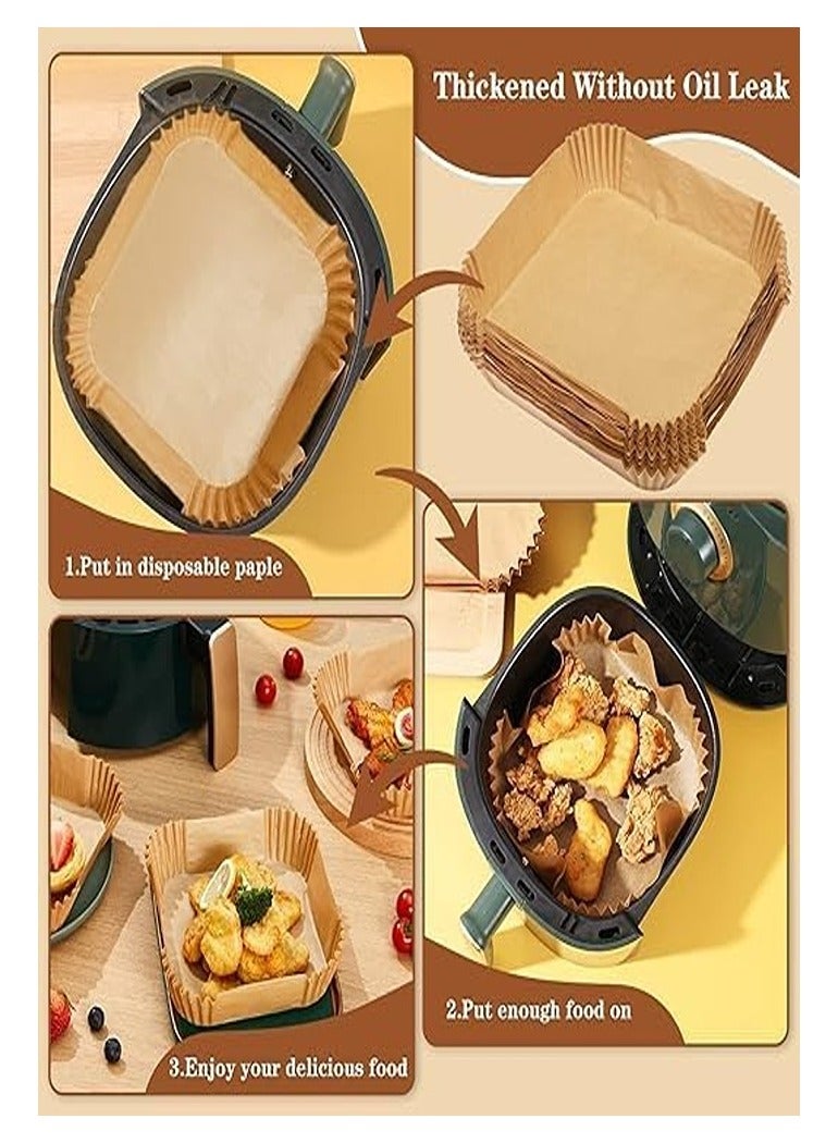 300 Pcs Air Fryer Liners, 7.9 Inch Square Disposable Parchment Paper, Oil-Proof Waterproof Non-Stick Parchment Paper for 5-7QT Air Fryer Baking Roasting Microwave - Image 5