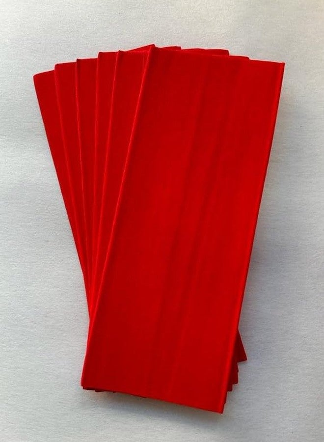 ProKart Flower Making Duplex Wrinkled Stretchable Crepe Paper for DIY Flower Making and Wrapping - S.No.08 (Pack of 6 Sheets) (Red) - Image 1