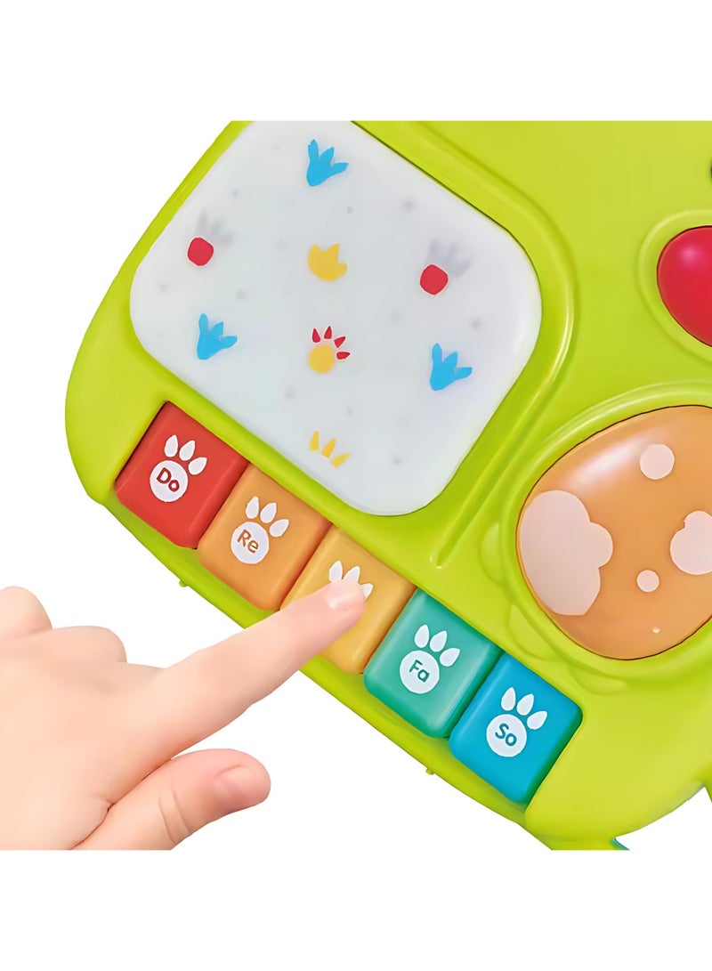 Youleen Adorable Dinosaur Piano, Baby 2-in-1 Music Dinosaur Piano Toy – 8-Key Educational Keyboard with Music Score, Lights & Beats, Fun Learning Musical Toy for Babies & Toddlers (Green) - Image 2