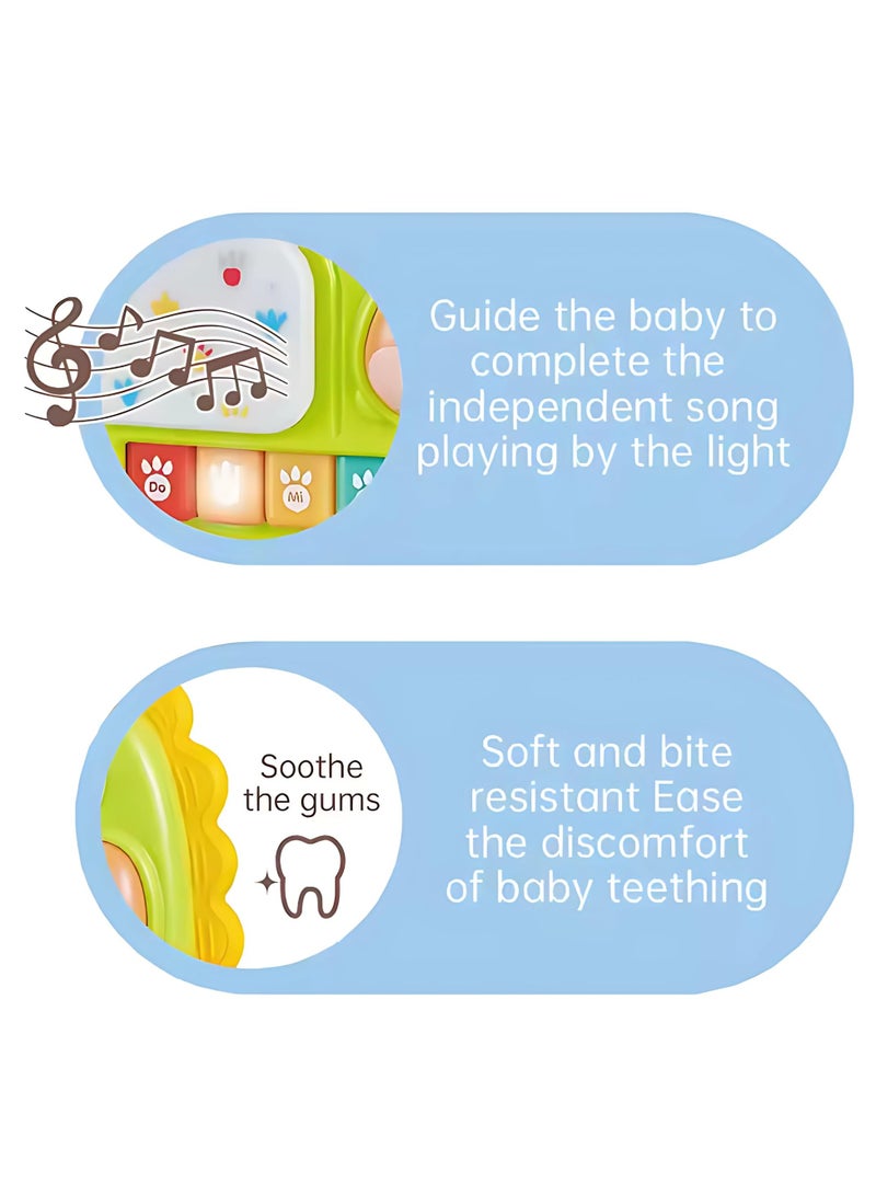 Youleen Adorable Dinosaur Piano, Baby 2-in-1 Music Dinosaur Piano Toy – 8-Key Educational Keyboard with Music Score, Lights & Beats, Fun Learning Musical Toy for Babies & Toddlers (Green) - Image 3