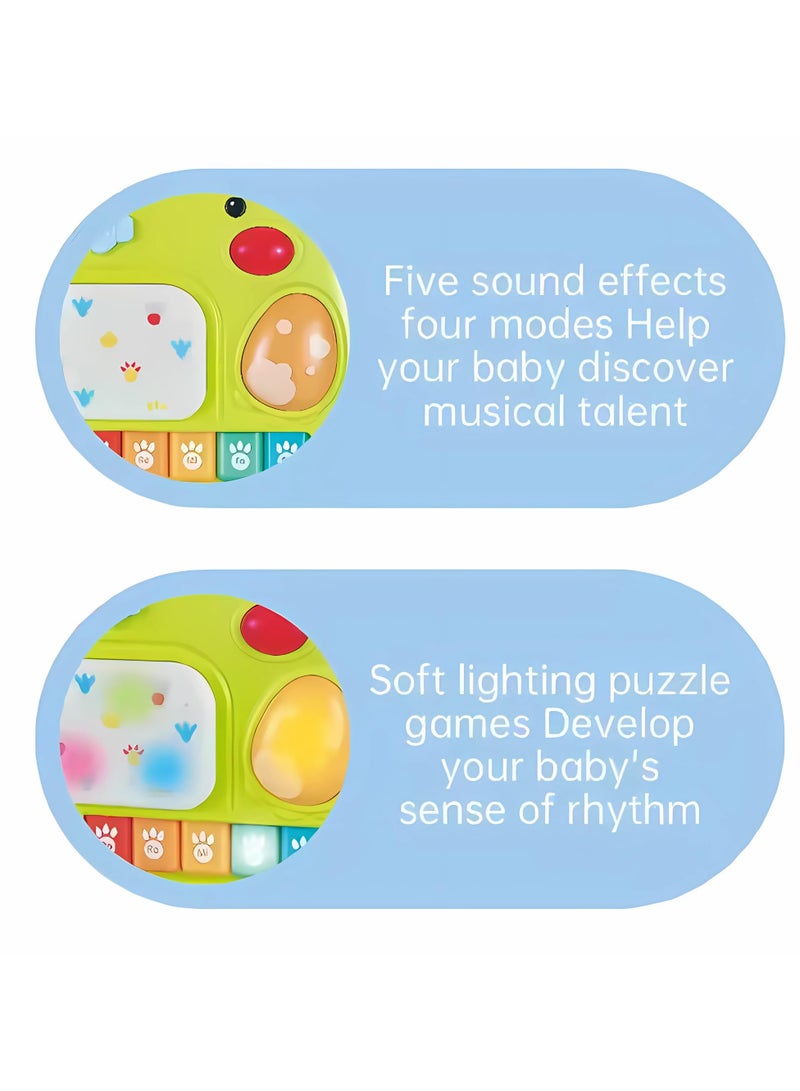 Youleen Adorable Dinosaur Piano, Baby 2-in-1 Music Dinosaur Piano Toy – 8-Key Educational Keyboard with Music Score, Lights & Beats, Fun Learning Musical Toy for Babies & Toddlers (Green) - Image 4