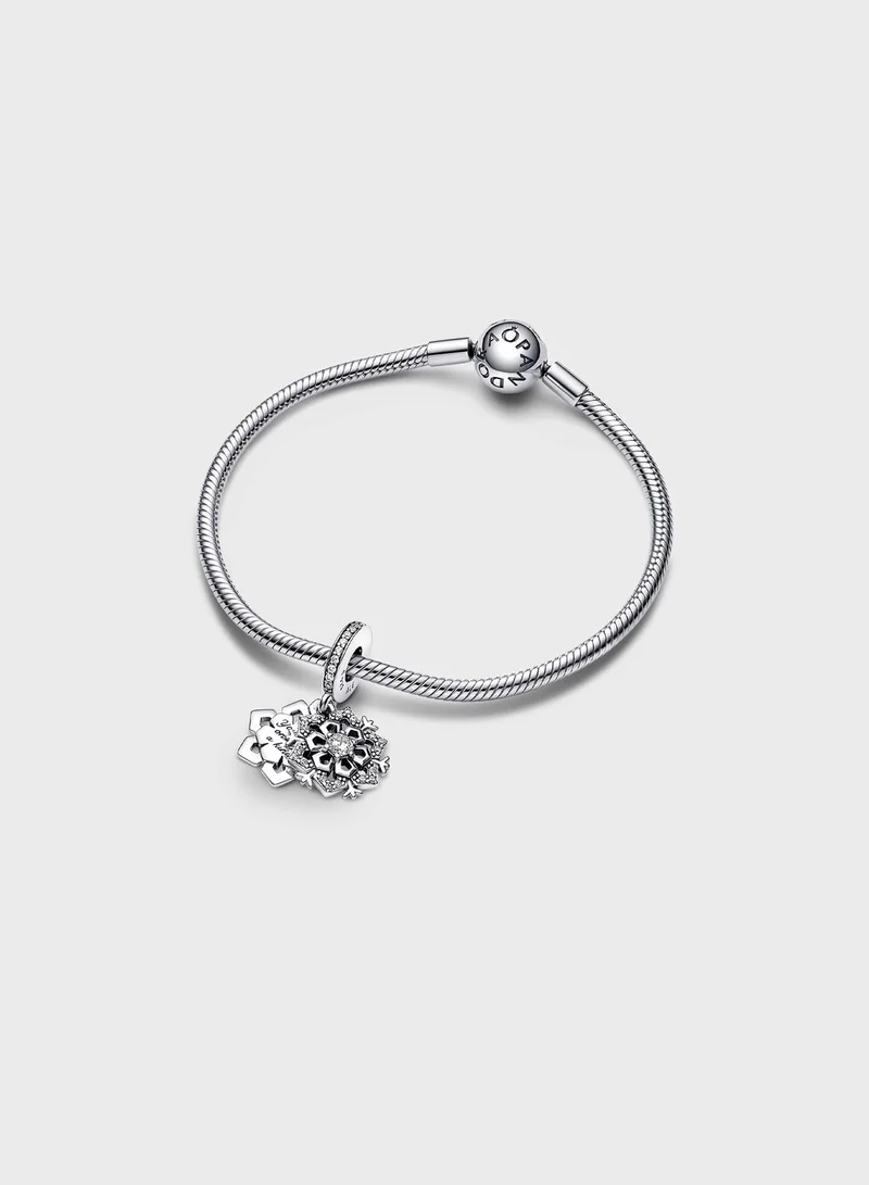 PANDORA Sparkling Snowflake Double Dangle Charm