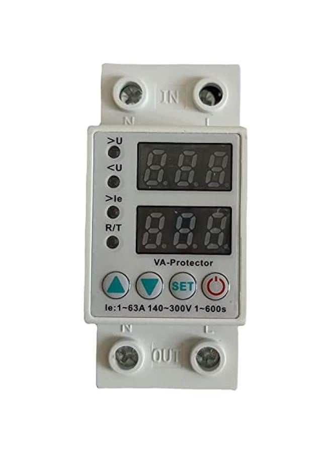Generic Display 63A 220V Din Adjustable Digital Over Under Voltage Protector Limit Over Current for Protec Voltage Protector for Appliances Home 220v  - Image 2