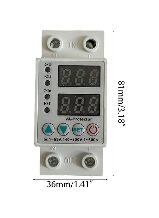 Generic Display 63A 220V Din Adjustable Digital Over Under Voltage Protector Limit Over Current for Protec Voltage Protector for Appliances Home 220v  - Image 3