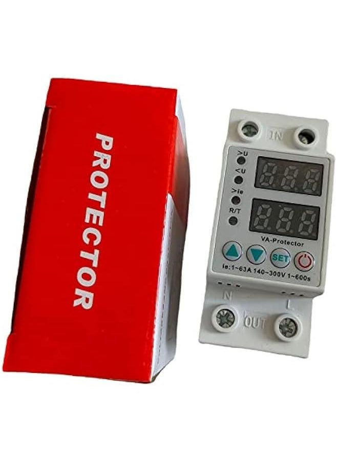 Generic Display 63A 220V Din Adjustable Digital Over Under Voltage Protector Limit Over Current for Protec Voltage Protector for Appliances Home 220v  - Image 4