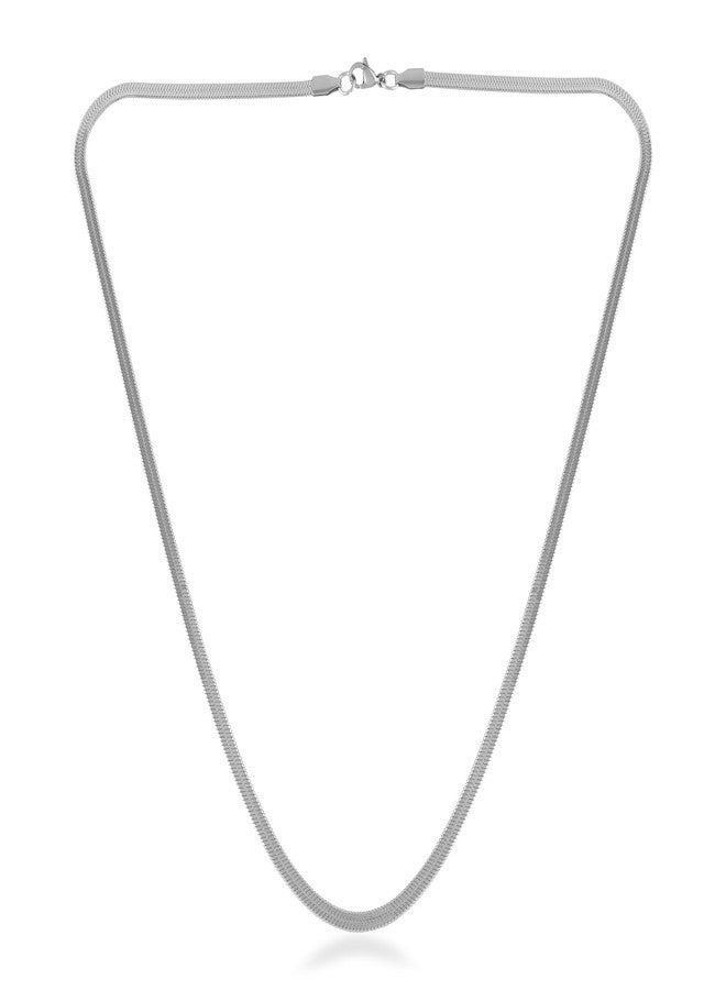Superstore18 Stainless Steel Snake Chain Necklace, Flat Design, Unisex, Anti-Tarnish for Men Women (SST8312CNNI) - Image 3