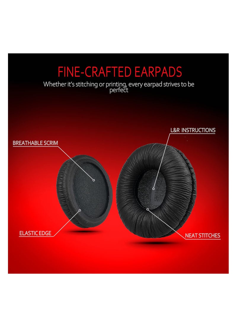 KASTWAVE - Universal Replacement Ear Pads for Sony MDR-ZX110/MDR-ZX330BT/V150/WH-CH500; JBL Tune 600bt/T500BT/T450BT &Many Other 70MM Round On-Ear Headphones(List Inside), Black, 1 Pair, Left and Right - Image 1