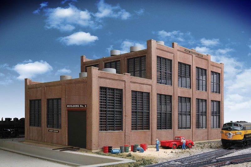 Cornerstone Walthers HO Scale Rail Shops Series 174 Railroad Shop Kit - 17-1/8 x 8-3/4 x 8-5/8 inches, Grey - Image 2