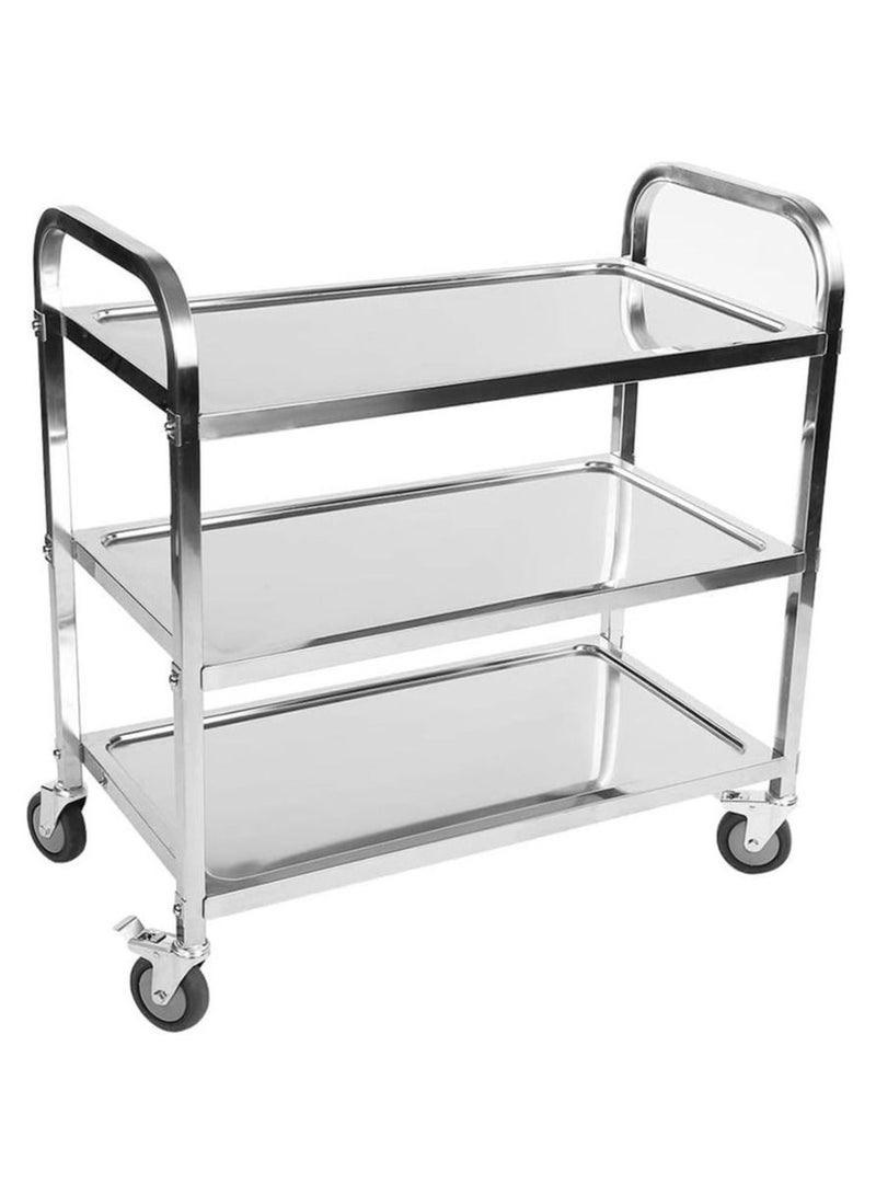 Grace Grace Stainless Steel 3 Layers Service Cart Kitchen Trolley 85x45x87cm  - Image 1