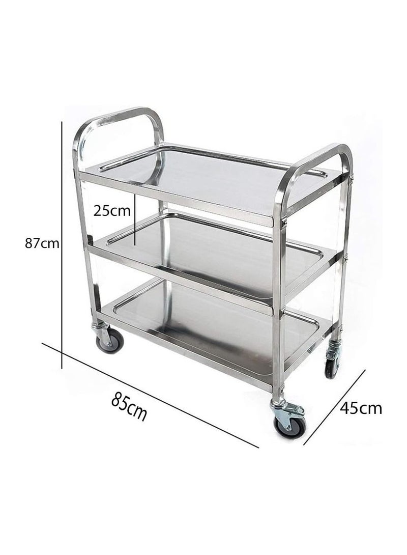 Grace Grace Stainless Steel 3 Layers Service Cart Kitchen Trolley 85x45x87cm  - Image 2