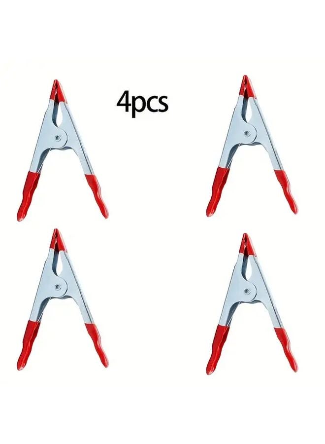 4 قطع مشابك زنبركية معدنية متينة برؤوس مطاطية قابلة للتعديل مع قبضة آمنة - Image 2