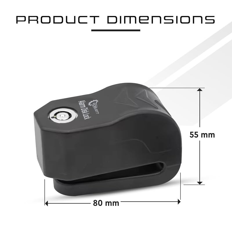 GNOLY Motorcycle Scooter Wheel Alarm Lock – Loudest 110dB Anti-Theft Disc Brake Security with Reminder Tether – Robust Weatherproof Black Metal Housing – 6 Pin Locking System – 1.5 Meter Cord (1 Pcs) - Image 2