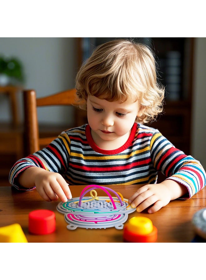Sensory Activity Board Double-sided Silicone Children's Educational Toy Sensory Activity Double-sided Decompression Board-Color:Flowers - Image 5