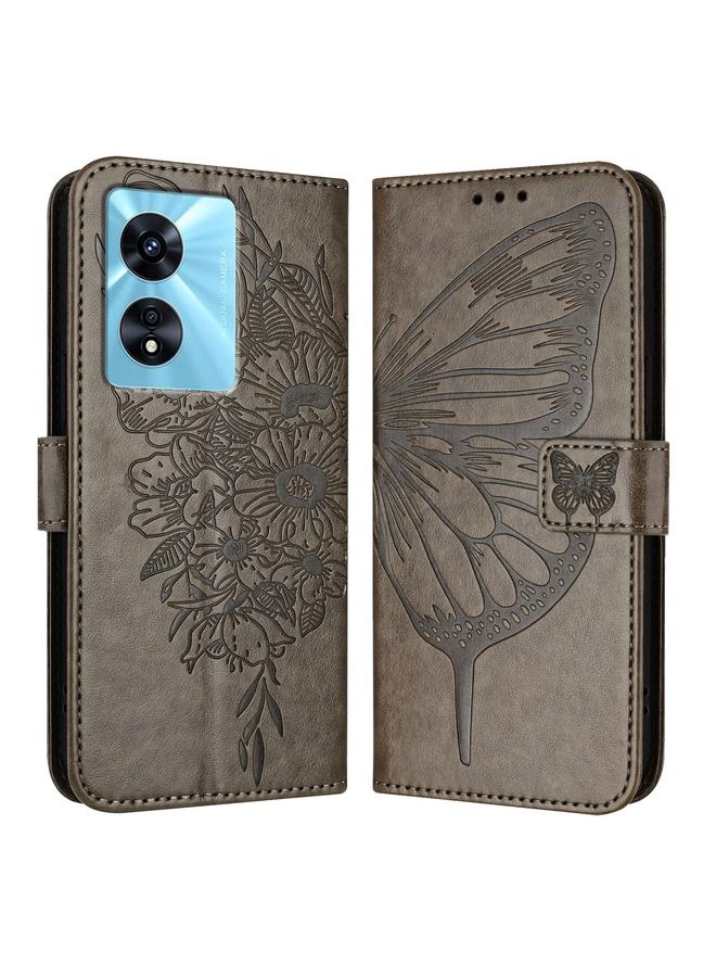 S-TOP Case For OPPO A77 5G / A97 5G Embossed Butterfly Leather Phone Case - Image 1