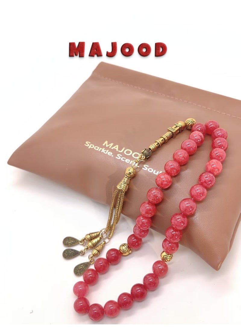 MAJOOD 33 Natural Tourmaline Prayer Beads/Tasbih/10mm - Image 1