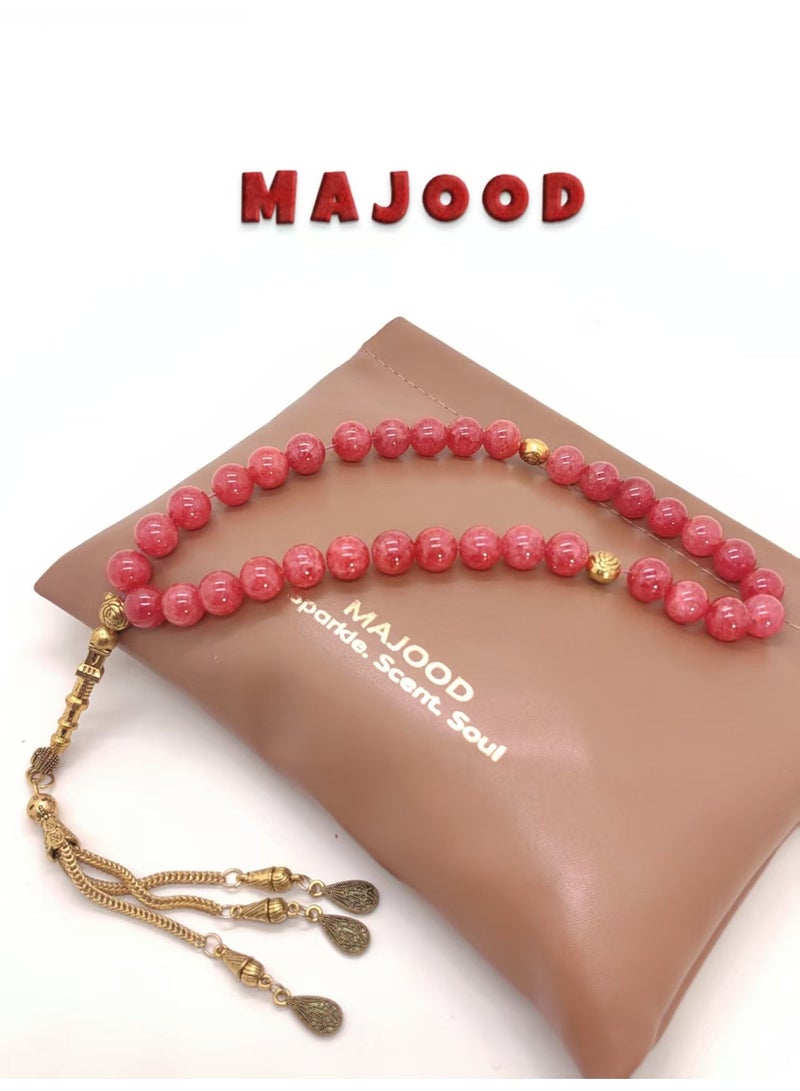 MAJOOD 33 Natural Tourmaline Prayer Beads/Tasbih/10mm - Image 2