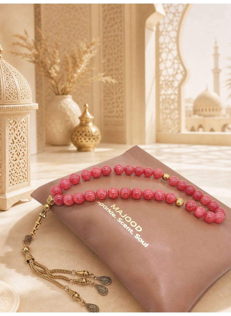 موجود 33 خرزة صلاة من التورمالين الطبيعي/تسبيح/10 ملم - Image 2
