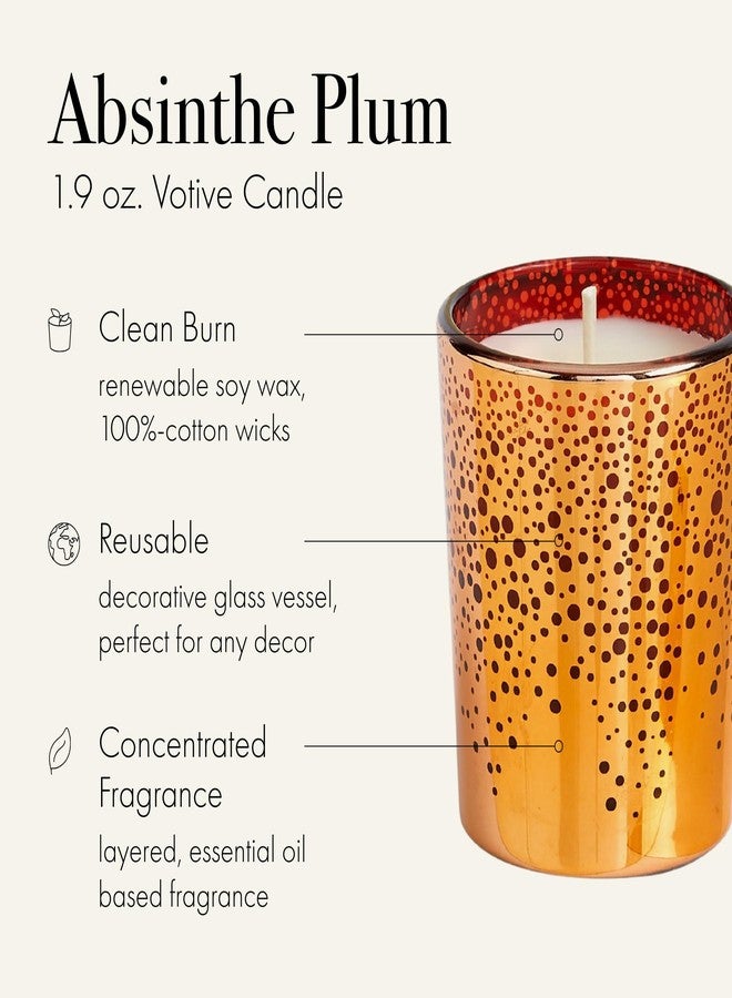 LAFCO New York Holiday Votive Candle, Absinthe Plum - 1.9 oz - 20-Hour Burn Time - Reusable, Decorative Glass Vessel - Made in The USA - Image 2
