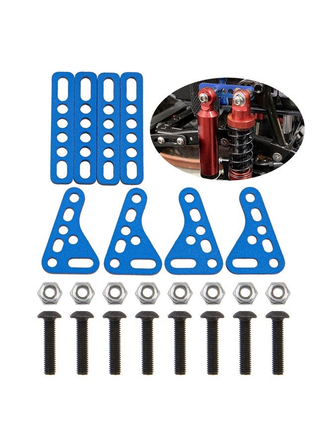 Vgoohobby 1Set Metal Double Shock Absorbers Bracket Damper Mount Stand Compatible With Axial Scx10 Trx4 Trx6 D90 90046 90047 1/8 1/10 Rc Crawler Car (Blue) - Image 2