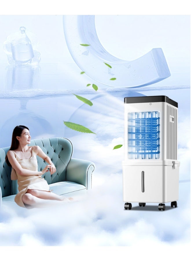 Golden Movable Evaporative Cooling Fan, Household Water-Added Air Conditioning Fan, Silent Water-Cooling Air Cooler, Living Room And Bedroom Cooling Fan, 8-Hour Timer, With Remote Control (GDS-620-White) - Image 1