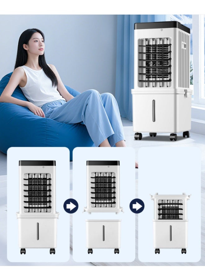 Golden Movable Evaporative Cooling Fan, Household Water-Added Air Conditioning Fan, Silent Water-Cooling Air Cooler, Living Room And Bedroom Cooling Fan, 8-Hour Timer, With Remote Control (GDS-620-White) - Image 5