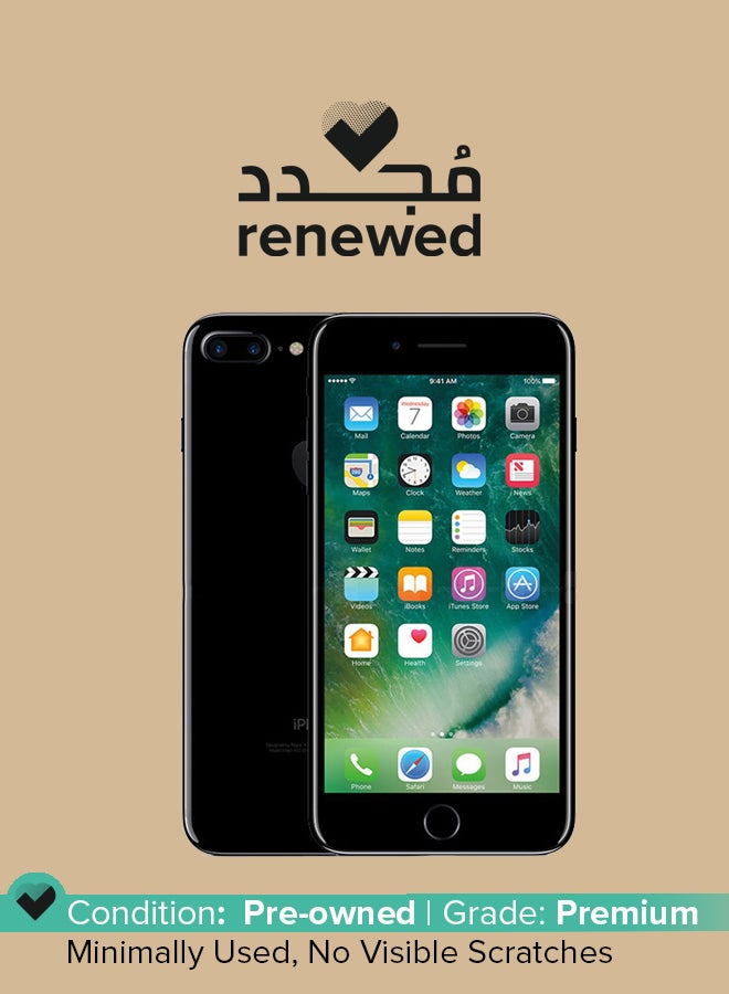 ابل  مجدد - آيفون 7 بلس مع فيس تايم جت بلاك 32GB 4G LTE - Image 1