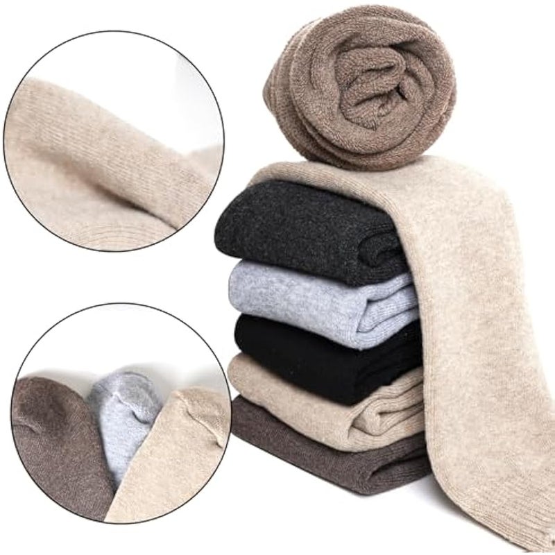 6 ازواج من الجوارب الدافئة بطول الركبة للنساء من واي واي موبت، جوارب قطنية سميكة، جوارب حرارية للتدفئة في الشتاء، ملحقات تدفئة الشتاء - Image 2